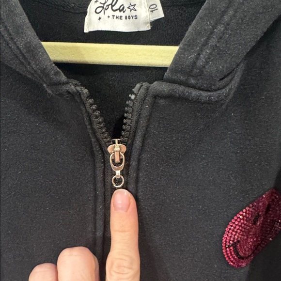 LOLA + THE BOYS SWEET TREATS RHINESTONE SMILE FLEECE HOODIE 10 - Picture 11 of 12